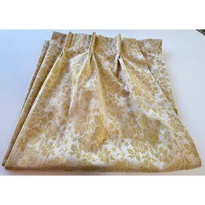 Vintage 1960s curtain, gold brocade, MCM blackout bedroom drape, Grants Fashions
